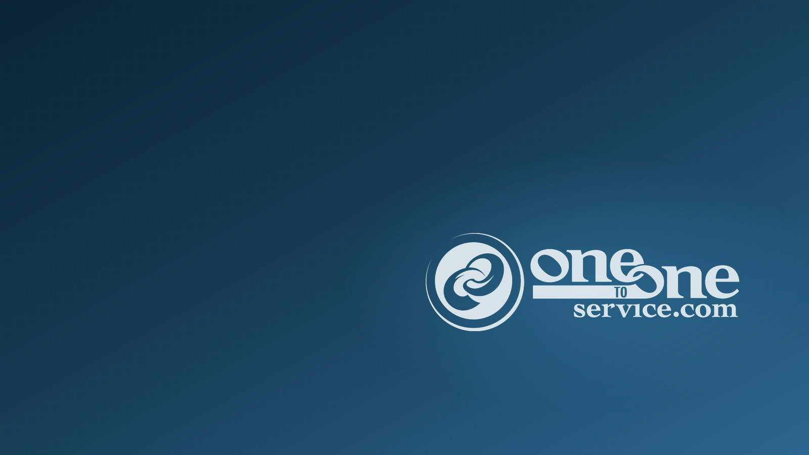 The One to One Service.com, Inc. wordmark on a dark blue gradient background