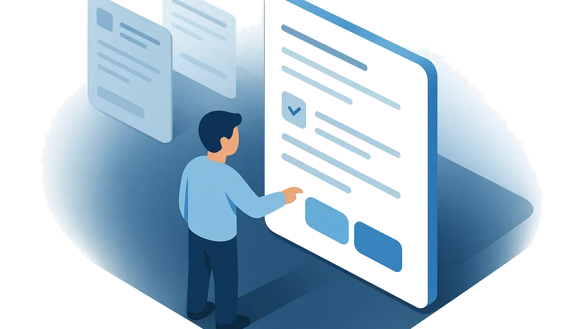 A guided answer panel presenting task-specific inputs and actions beside an interaction