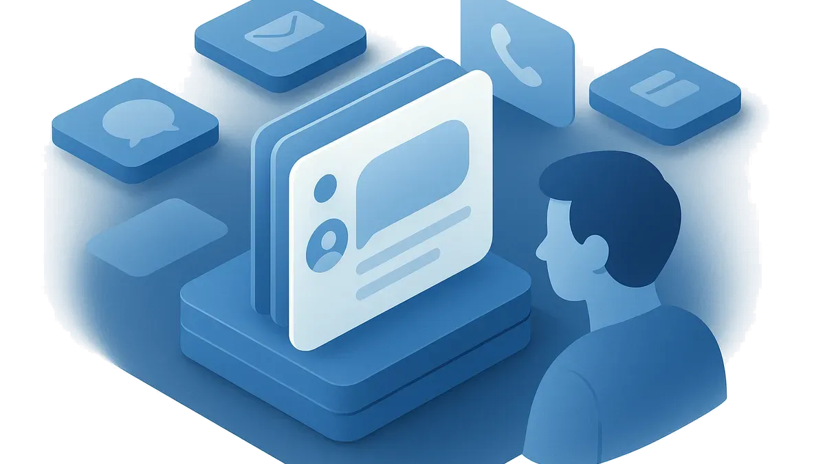 A durable customer interaction record connecting message, history, ownership, and status
