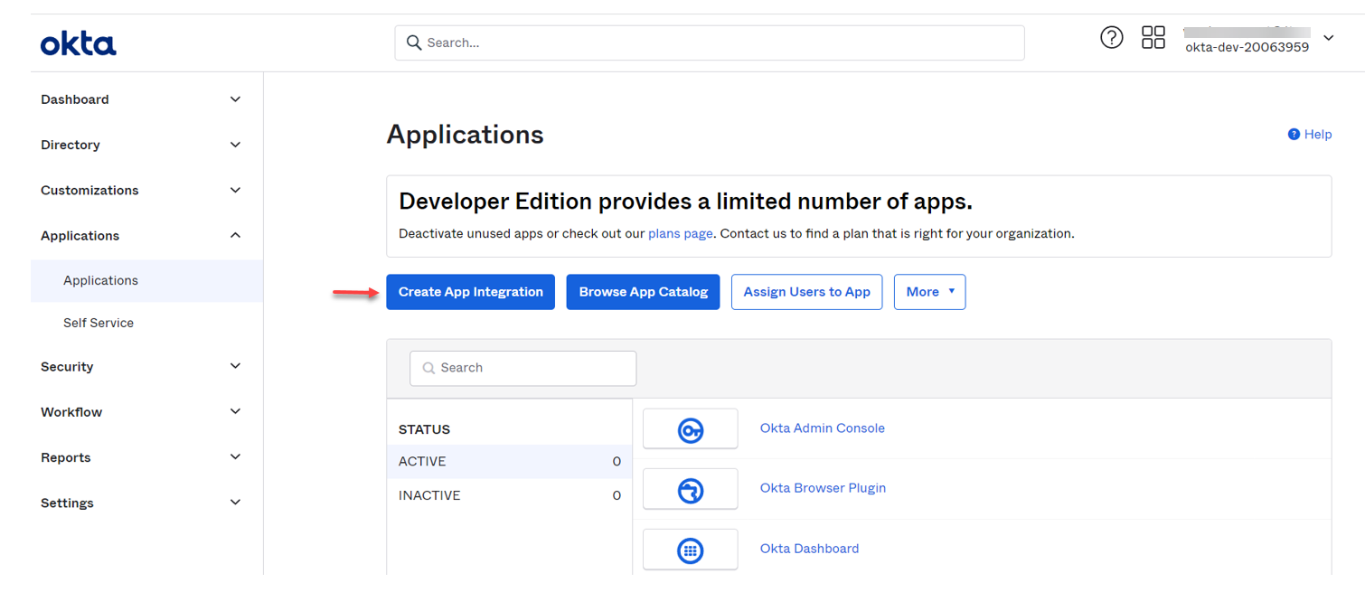 iService configured for single sign-on through an Okta OpenID application