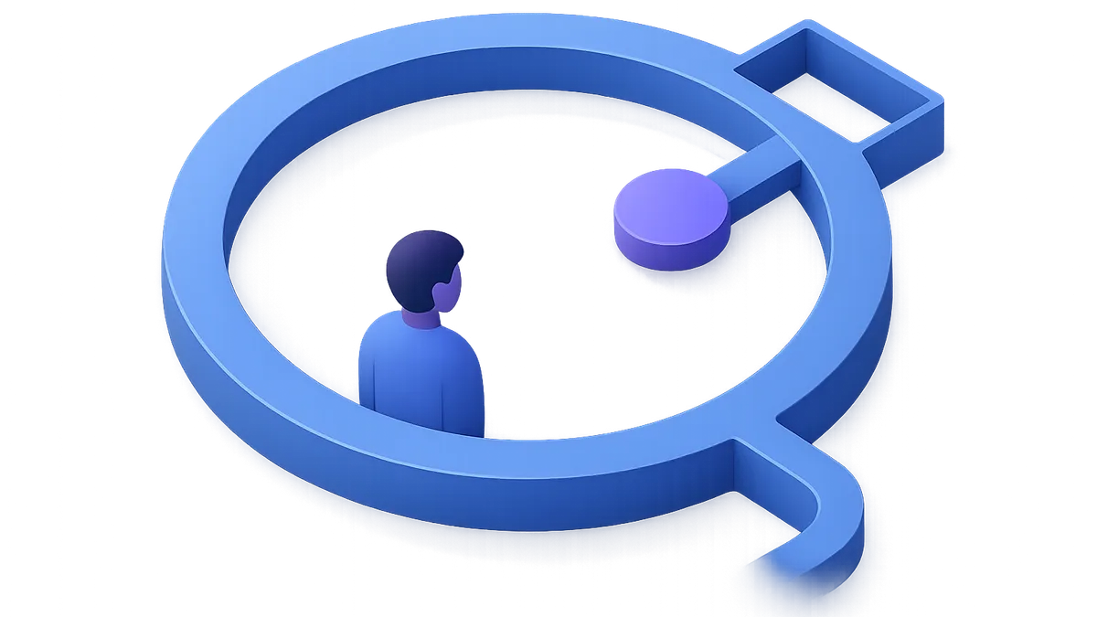 A closed loop of track carrying one bright token with a brief bounded reach out to a separate enclosure