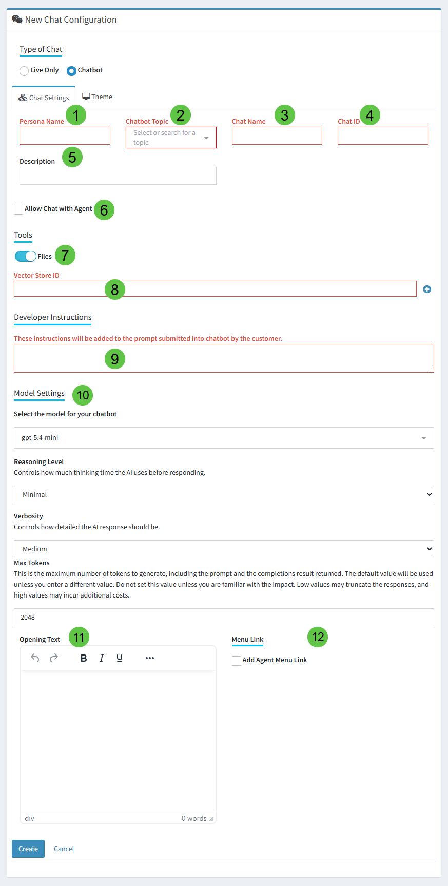 iService chat configuration selecting the chatbot that answers first