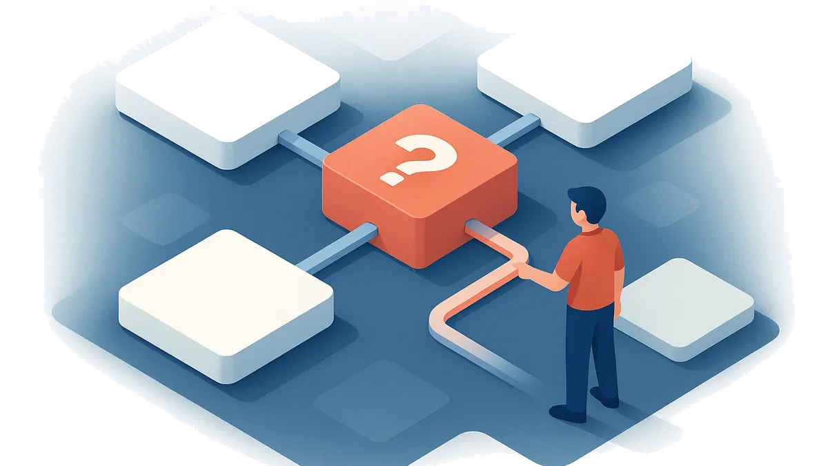 One evaluation question routed outward to platform, industry, technical, and reference resources