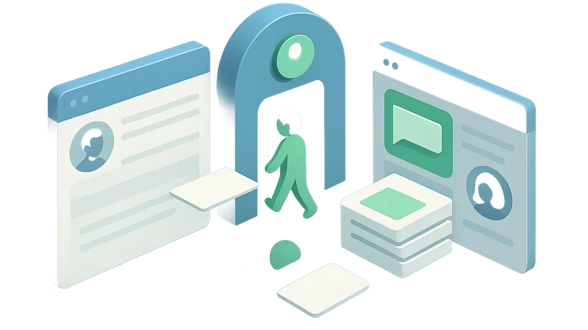 A secure notification bringing a customer through sign-in to a message and shared service history